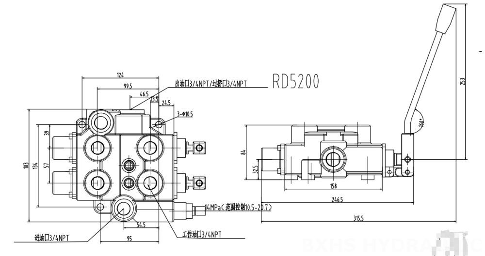 RD5200 Buku Panduan 2 Spul Katup Kontrol Hidraulik drawing image