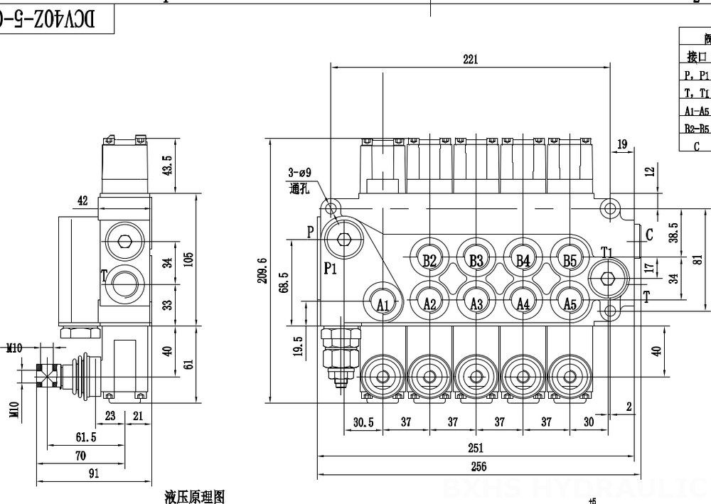 DCV40Z Buku Panduan 5 Spul Kran Arah Monoblok drawing image