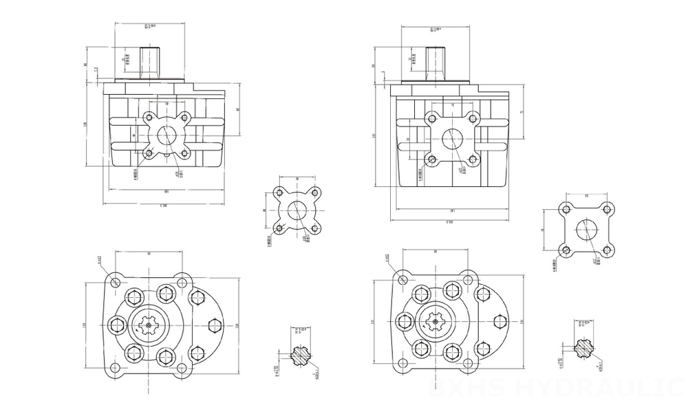 NSH-10 10 cc/putaran Pompa Roda Gigi Hidrolik drawing image