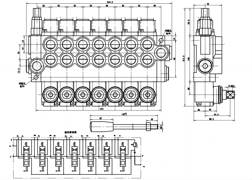 P40-G12-7OT Buku Panduan 7 Spul Kran Arah Monoblok drawing image