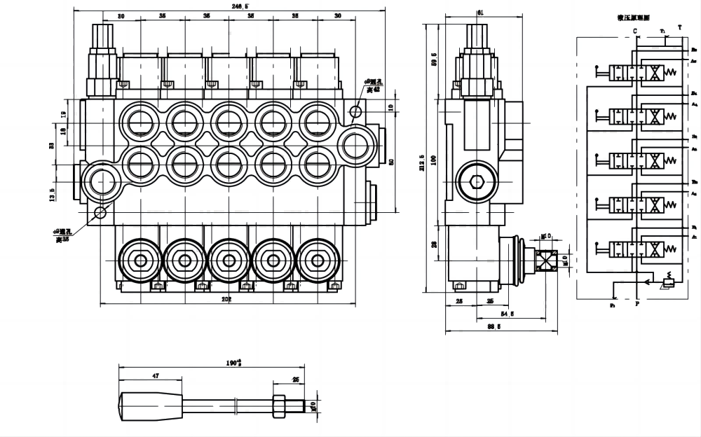 P40-G12-G38 Buku Panduan 5 Spul Kran Arah Monoblok drawing image