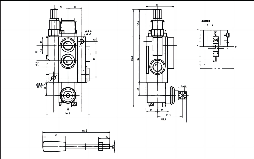 P40-G12-YW Buku Panduan 1 Spul Kran Arah Monoblok drawing image