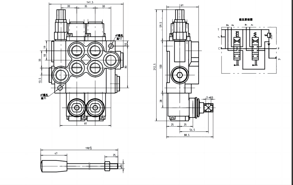 P40-U78-U34-OT-YW Buku Panduan 2 Spul Kran Arah Monoblok drawing image