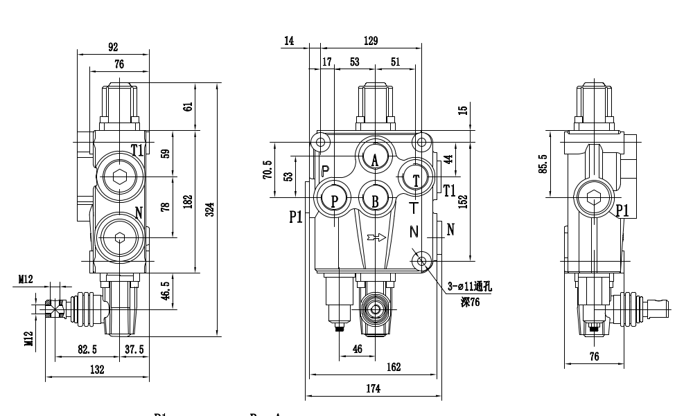 P120-G1-OT Buku Panduan 1 Spul Kran Arah Monoblok drawing image