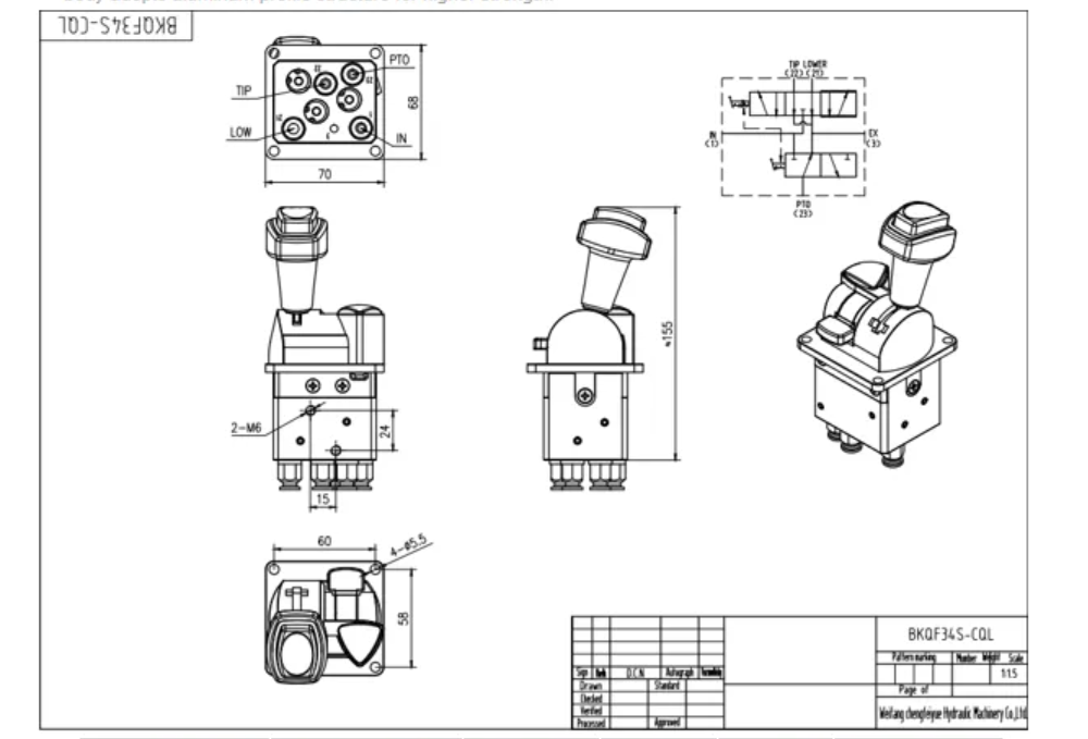 BKQF34S-CQL Pneumatik 1 Spul Katup Kontrol Pneumatik drawing image