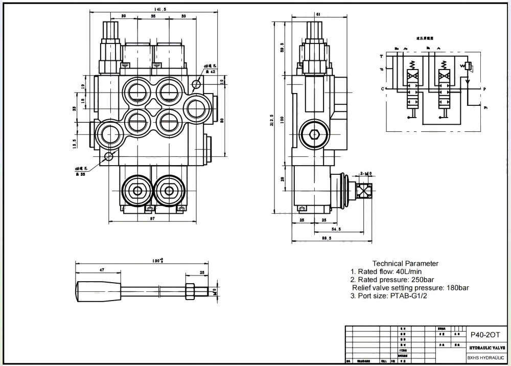 P40-XNHJ Buku Panduan 2 Spul Katup Arah Monoblok drawing image