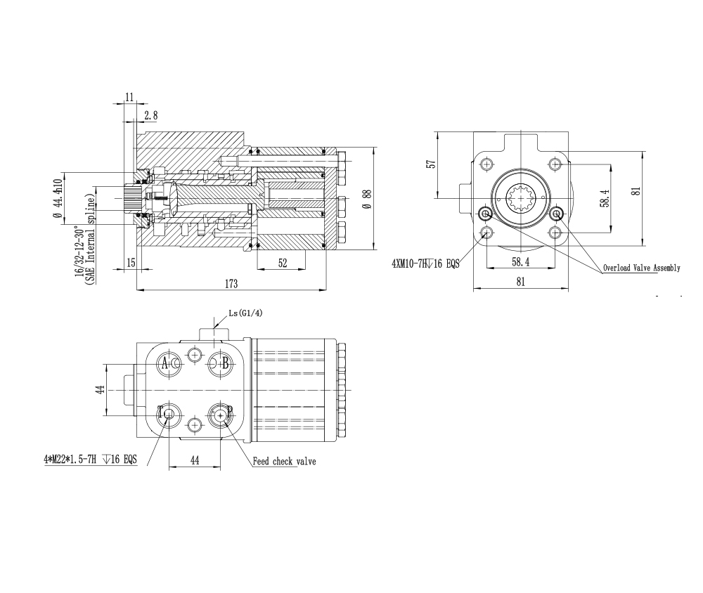 TLF-E800 800 ml/r 60 L/menit Unit Kemudi drawing image