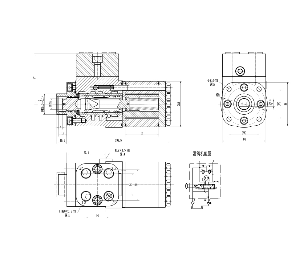 BZZ5-E500C 500 ml/r 38 L/menit Unit Kemudi drawing image