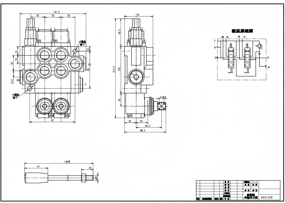 P40-XNHJ Buku Panduan 2 Spul Katup Arah Monoblok drawing image