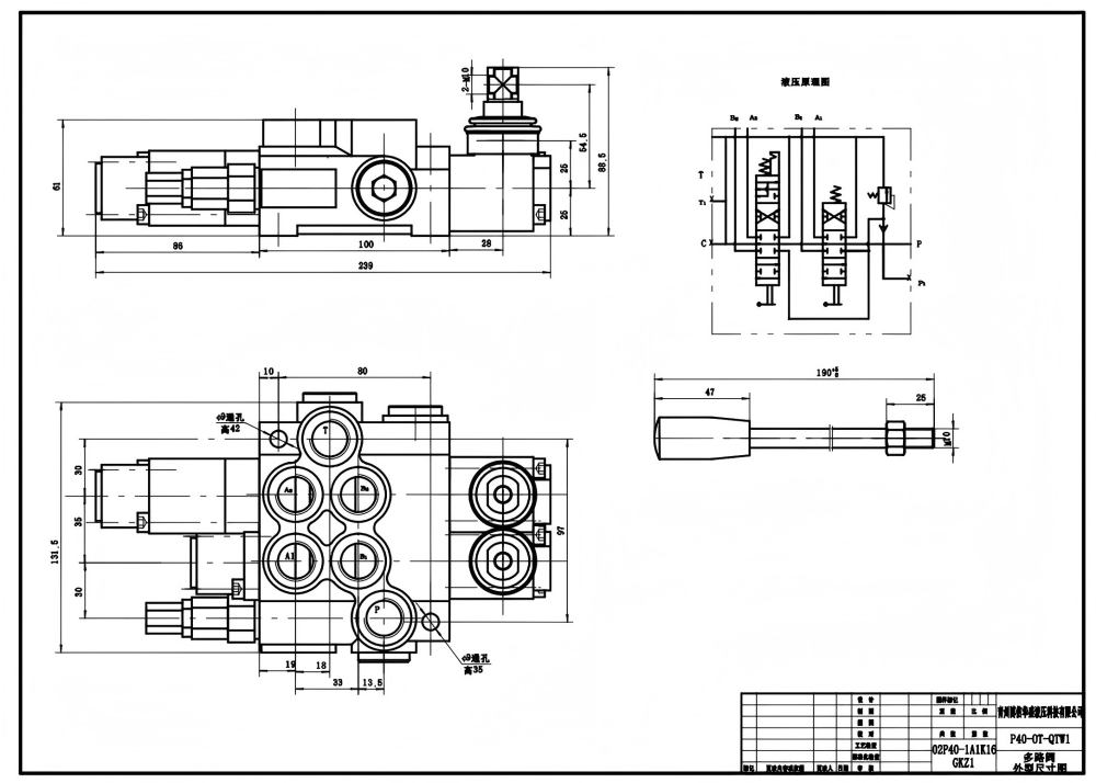 P40A Buku Panduan 2 Spul Katup Arah Monoblok drawing image
