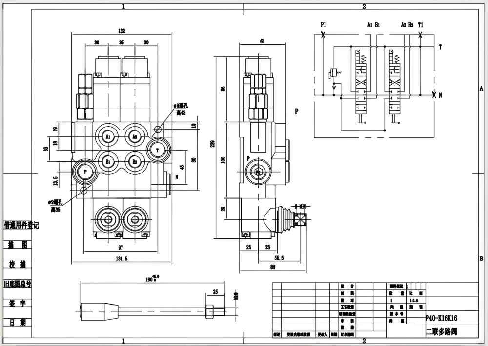P40-G12-G38-2QTW1 Buku Panduan 2 Spul Katup Arah Monoblok drawing image