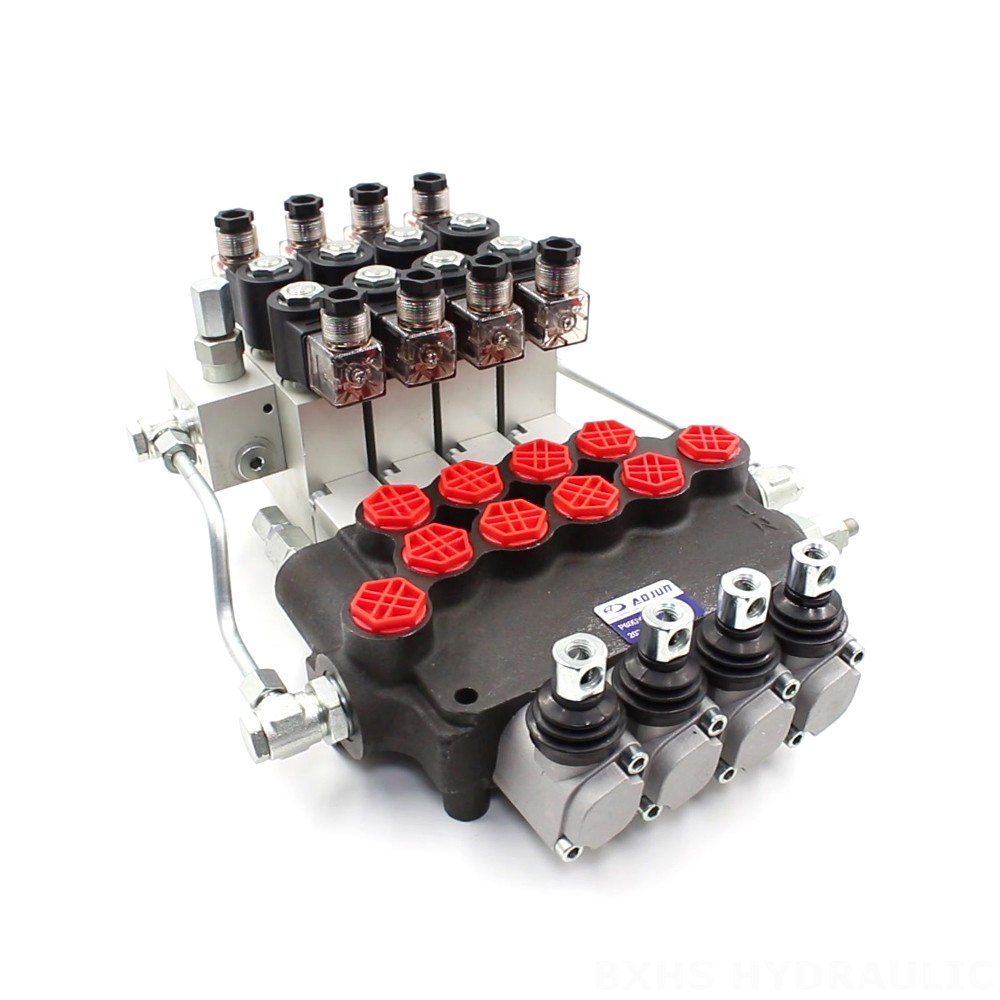 P80 Elektro-hidraulik 4 Spul Katup Arah Monoblok image