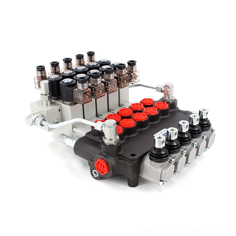 P80 Elektro-hidraulik 5 Spul Katup Arah Monoblok image