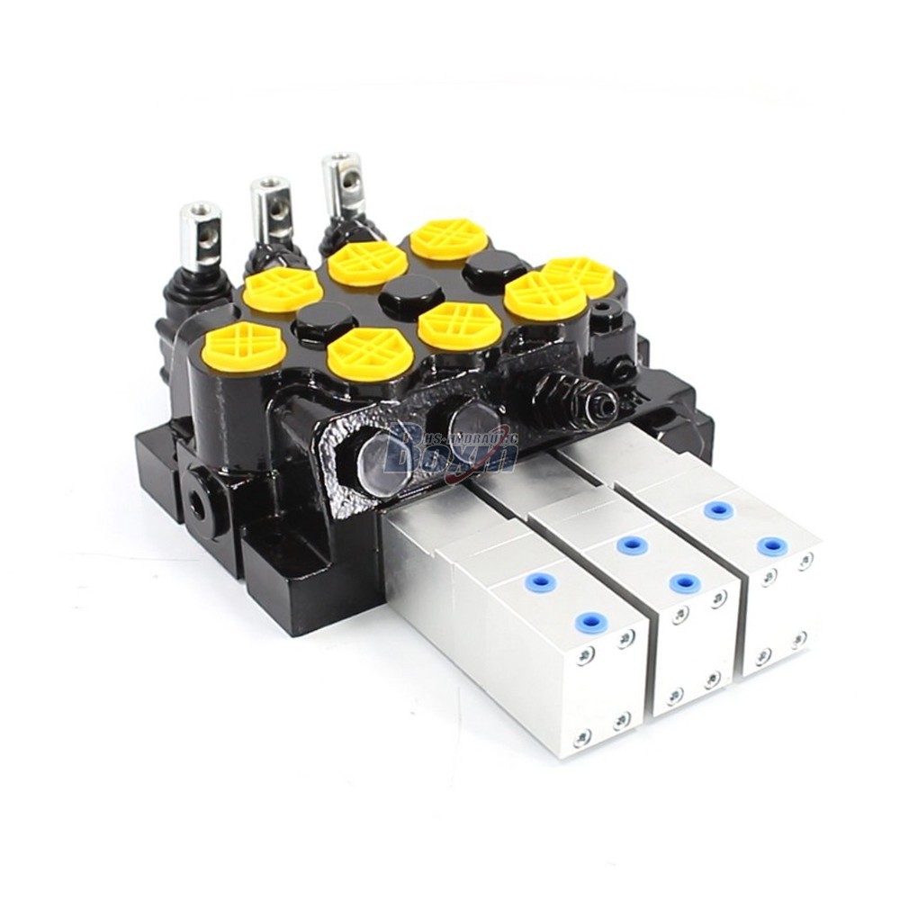 WZF-125 Pneumatik dan Manual 3 Spool Katup Arah Monoblok image