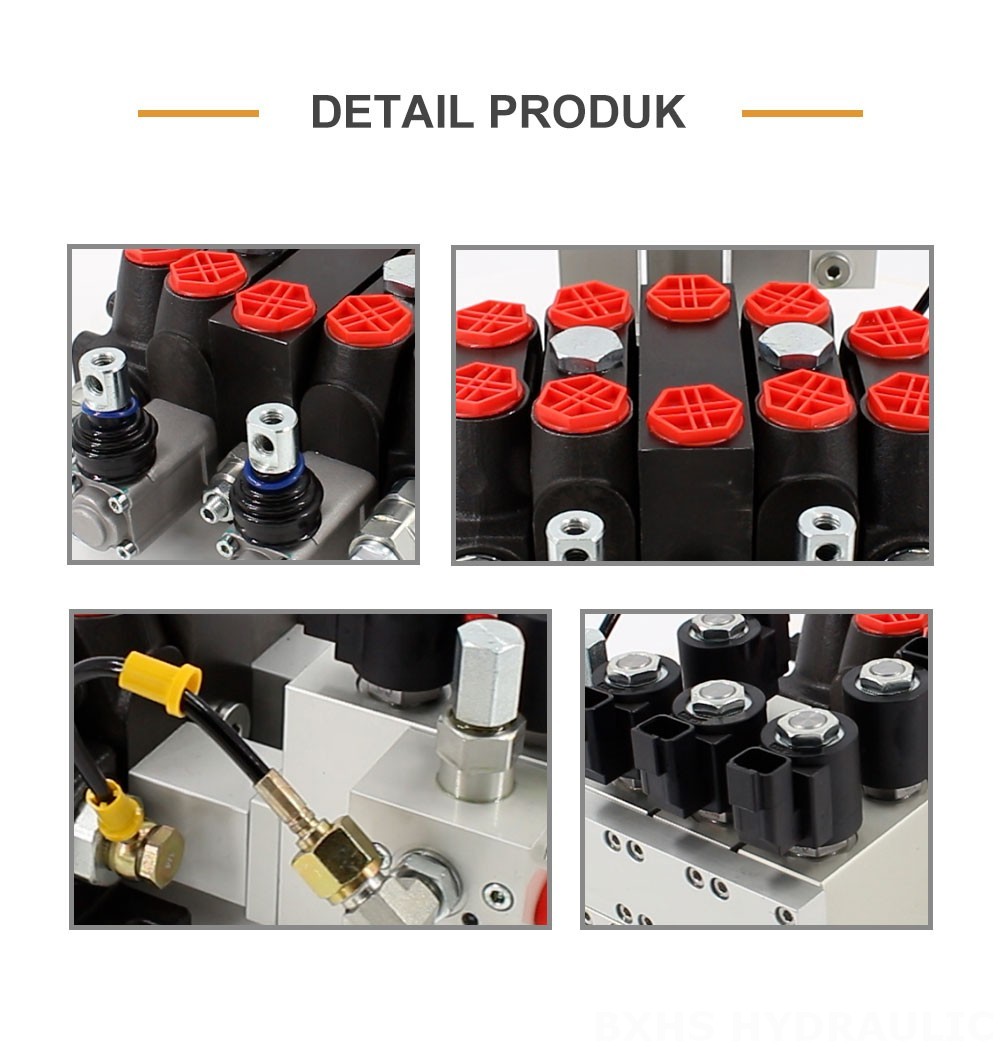 DCV100-OT-J-OT Elektro-hidraulik 3 Spul Kran Arah Bagian