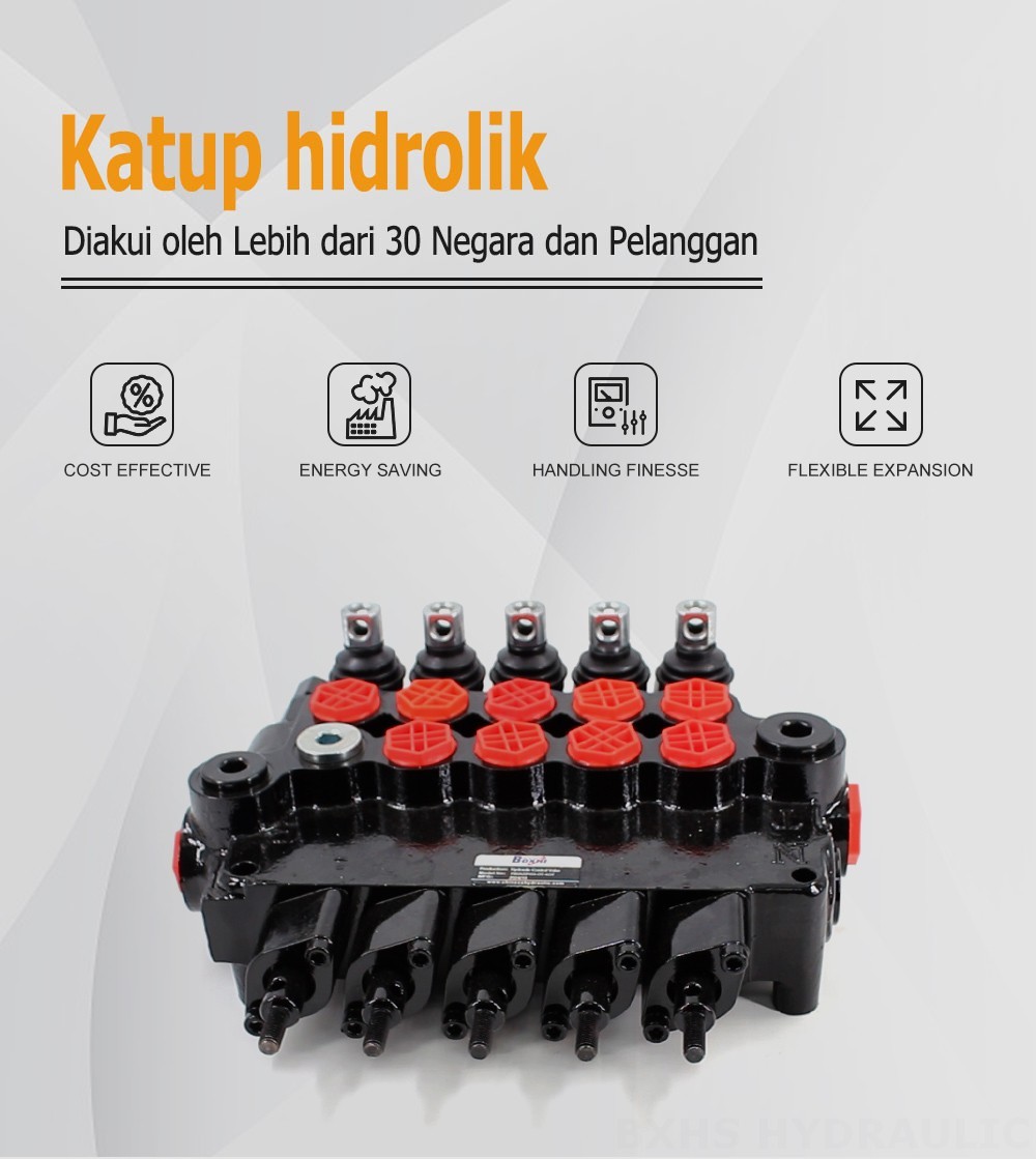 P80AZ Hidrolik dan Manual 5 Spul Katup Kontrol Penyangga
