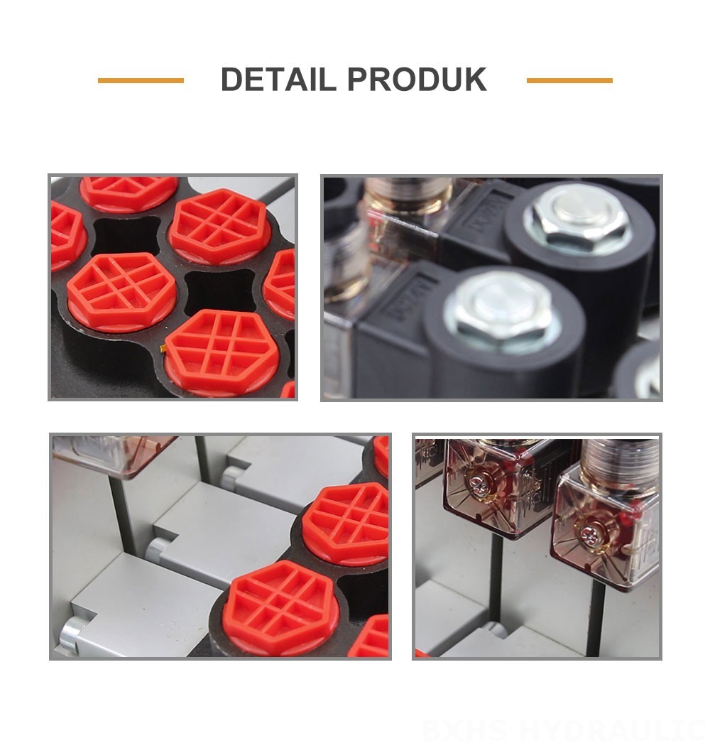 P80 Elektro-hidraulik 4 Spul Katup Arah Monoblok