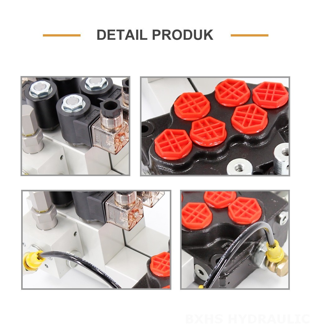 SD5 Elektro-hidraulik 2 Spul Katup Arah Monoblok